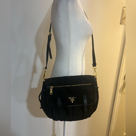 Prada Handbags - Authentic PRADA Black Tessuto Nylon/ Saffiano Leather Bag